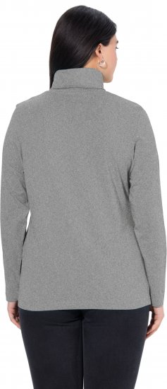 Ulla Popken Basic Long Sleeve Slim Fit Turtleneck Light Grey Melange - Puloverji & jopice - 