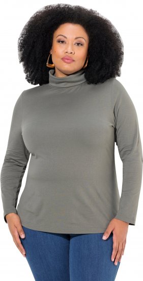 Ulla Popken Basic Long Sleeve Slim Fit Turtleneck Grey - Puloverji & jopice - 