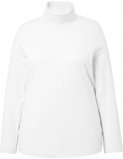 Ulla Popken Basic Long Sleeve Slim Fit Turtleneck Off-White - Puloverji & jopice - 
