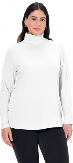 Ulla Popken Basic Long Sleeve Slim Fit Turtleneck Off-White - Puloverji & jopice - 