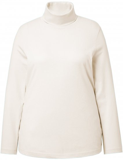 Ulla Popken Basic Long Sleeve Slim Fit Turtleneck Natural - Puloverji & jopice - 