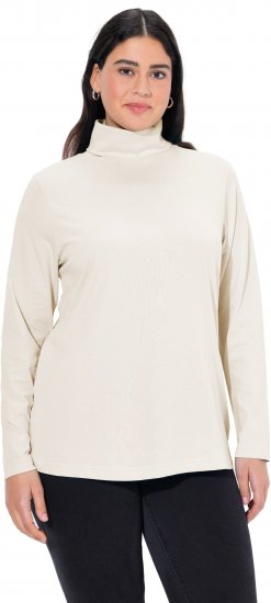 Ulla Popken Basic Long Sleeve Slim Fit Turtleneck Natural - Puloverji & jopice - 