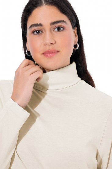 Ulla Popken Basic Long Sleeve Slim Fit Turtleneck Natural - Puloverji & jopice - Udobni puloverji in pletenine