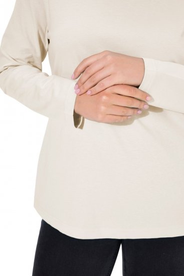 Ulla Popken Basic Long Sleeve Slim Fit Turtleneck Natural - Puloverji & jopice - Udobni puloverji in pletenine