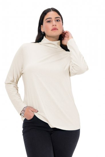 Ulla Popken Basic Long Sleeve Slim Fit Turtleneck Natural - Puloverji & jopice - Udobni puloverji in pletenine
