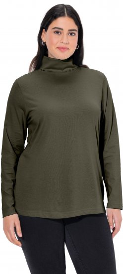Ulla Popken Basic Long Sleeve Slim Fit Turtleneck Olive - Puloverji & jopice - 