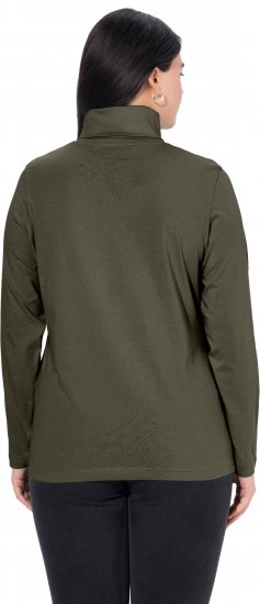 Ulla Popken Basic Long Sleeve Slim Fit Turtleneck Olive - Puloverji & jopice - 