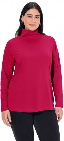 Ulla Popken Basic Long Sleeve Slim Fit Turtleneck Red - Puloverji & jopice - 
