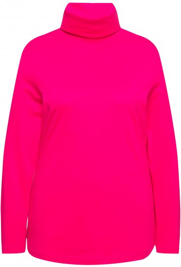 Ulla Popken Basic Long Sleeve Slim Fit Turtleneck Red Pink - Puloverji & jopice - 