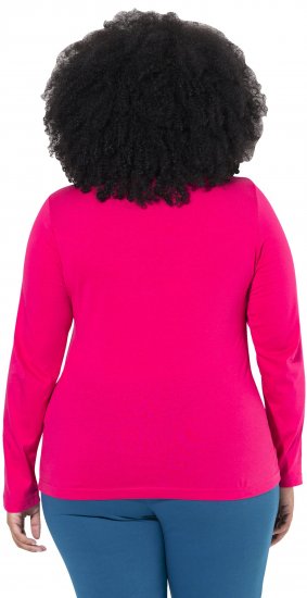 Ulla Popken Basic Long Sleeve Slim Fit Turtleneck Red Pink - Puloverji & jopice - 
