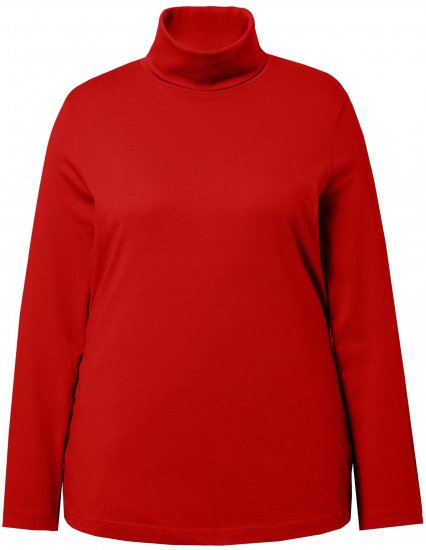 Ulla Popken Basic Long Sleeve Slim Fit Turtleneck Dark Berry - Puloverji & jopice - 