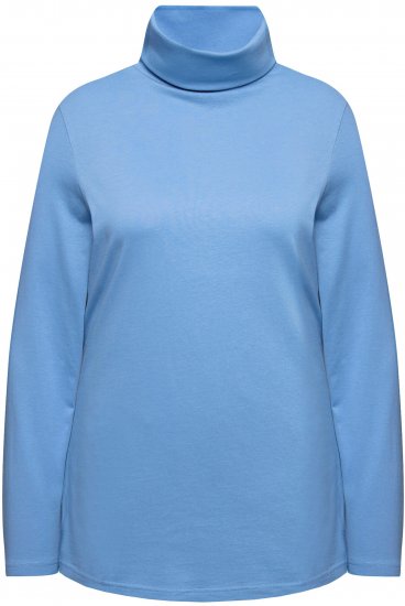 Ulla Popken Basic Long Sleeve Slim Fit Turtleneck Light Cornflower - Puloverji & jopice - 
