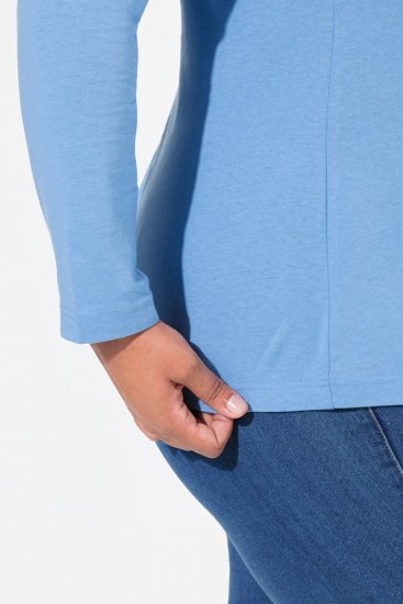 Ulla Popken Basic Long Sleeve Slim Fit Turtleneck Light Cornflower - Puloverji & jopice - Udobni puloverji in pletenine