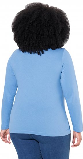 Ulla Popken Basic Long Sleeve Slim Fit Turtleneck Light Cornflower - Puloverji & jopice - 