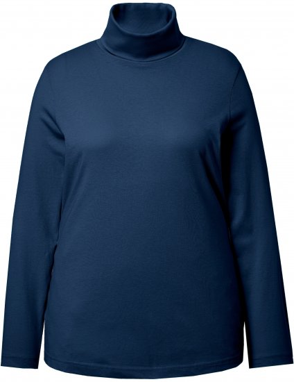 Ulla Popken Basic Long Sleeve Slim Fit Turtleneck Dark Blue - Puloverji & jopice - 
