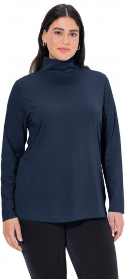 Ulla Popken Basic Long Sleeve Slim Fit Turtleneck Navy Blue - Puloverji & jopice - 
