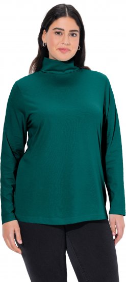 Ulla Popken Basic Long Sleeve Slim Fit Turtleneck Teal Green - Puloverji & jopice - 