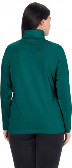 Ulla Popken Basic Long Sleeve Slim Fit Turtleneck Teal Green - Puloverji & jopice - 