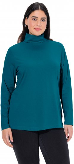 Ulla Popken Basic Long Sleeve Slim Fit Turtleneck Cerulean - Puloverji & jopice - 