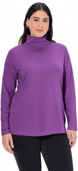 Ulla Popken Basic Long Sleeve Slim Fit Turtleneck Purple - Puloverji & jopice - 