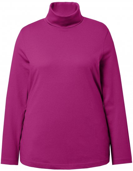 Ulla Popken Basic Long Sleeve Slim Fit Turtleneck Berry - Puloverji & jopice - 