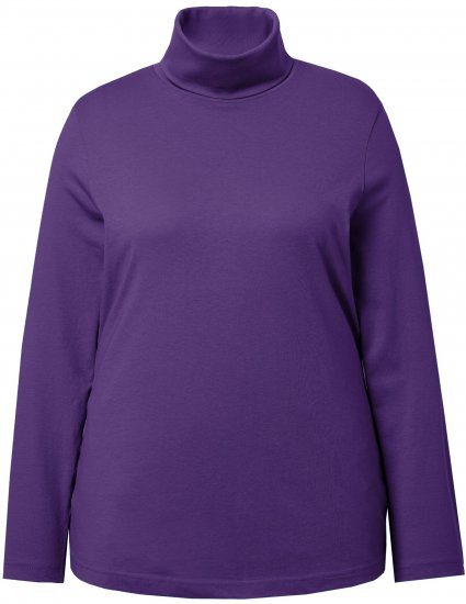 Ulla Popken Basic Long Sleeve Slim Fit Turtleneck Deep Violet - Puloverji & jopice - 