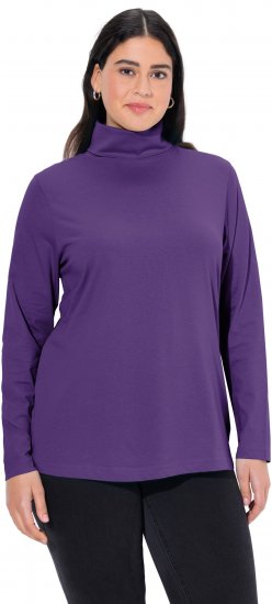 Ulla Popken Basic Long Sleeve Slim Fit Turtleneck Deep Violet - Puloverji & jopice - 