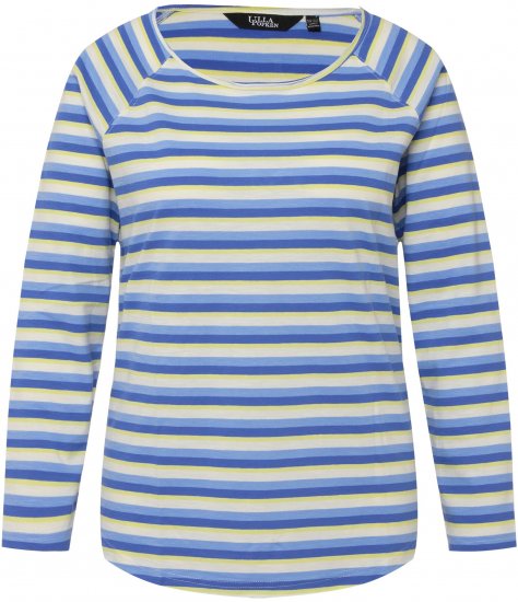 Ulla Popken Striped A-Line Long Sleeve Tee Cloud Blue - Ulla Popken - 