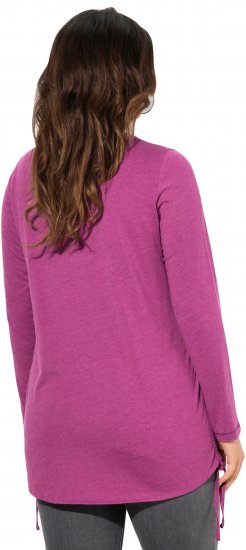 Ulla Popken Tie Hem Long Sleeve Graphic Tee Berry - Natisnjene majice za ženske - 