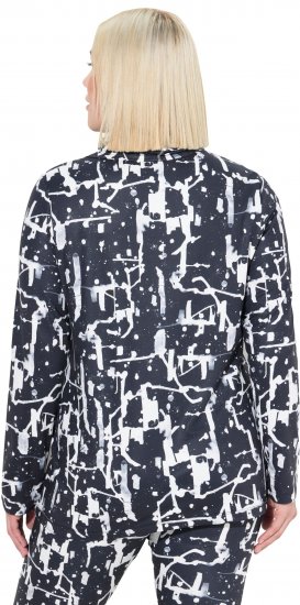 Ulla Popken Quick Drying Abstract Print Tee Black - Natisnjene majice za ženske - 