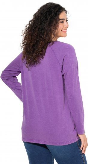 Ulla Popken Dream Rhinestone Lettering Long Sleeve Tee Light Plum - Natisnjene majice za ženske - 