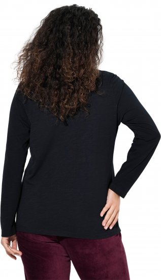 Ulla Popken Motivational Graphic Long Sleeve Tee Black - Natisnjene majice za ženske - 