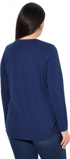 Ulla Popken Mandala Long Sleeve Graphic Tee Ink Blue - Ulla Popken - 