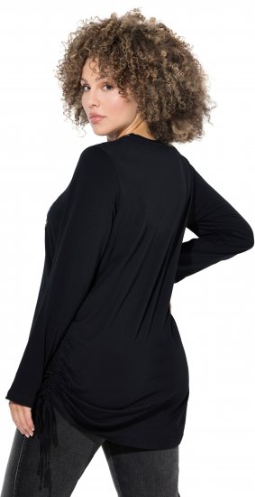 Ulla Popken Your Story Sequined Long Sleeve Tunic Tee Black - Natisnjene majice za ženske - 