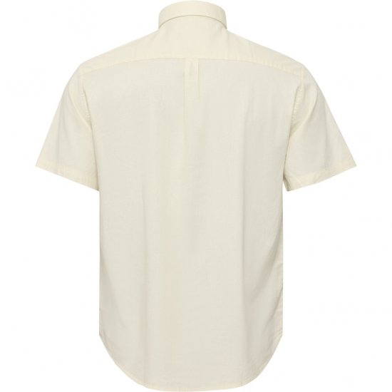 North Latitude Shirt Linen Cotton Short Sleeve Off-White - Srajce - Moške srajce za Močnejše Postave