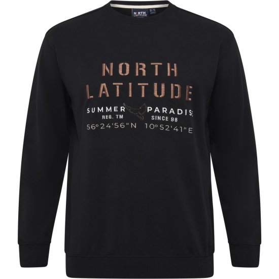 North Latitude Sweatshirt Black - Puloverji & jopice - Moški Puloverji & Jopice za Močnejše Postave