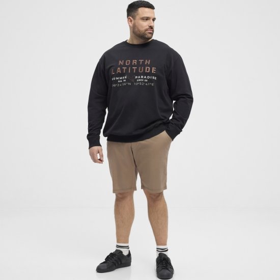 North Latitude Sweatshirt Black TALL - MOŠKA OBLAČILA MT-6XLT - DALJŠI kroji