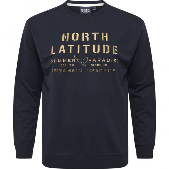 North Latitude Sweatshirt Navy - Puloverji & jopice - Moški Puloverji & Jopice za Močnejše Postave