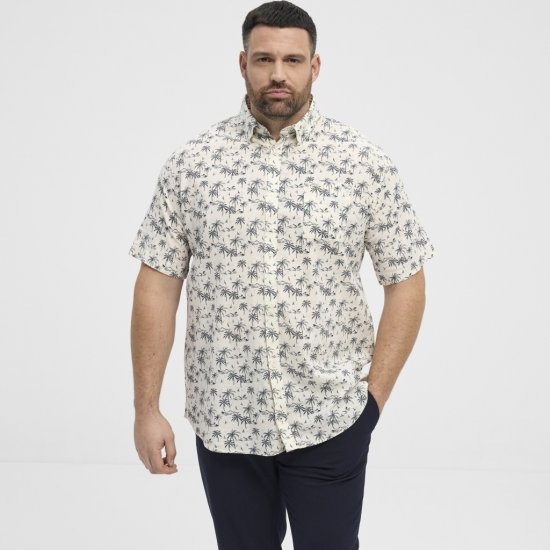North Latitude Shirt Short Sleeve Off White - Srajce - Moške srajce za Močnejše Postave