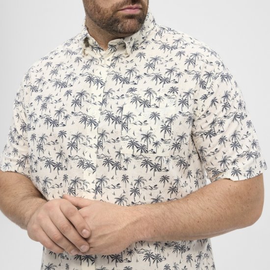North Latitude Shirt Short Sleeve Off White - Srajce - Moške srajce za Močnejše Postave
