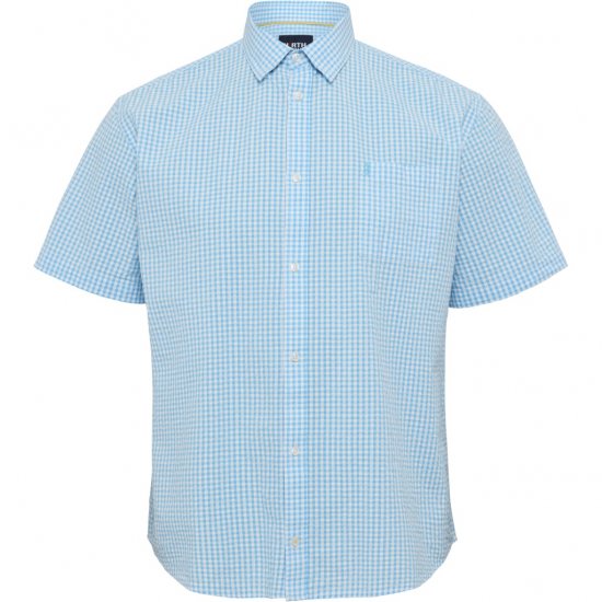 North Latitude Shirt Short Sleeve Turquoise - Srajce - Moške srajce za Močnejše Postave