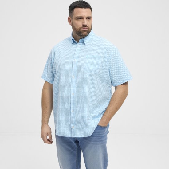 North Latitude Shirt Short Sleeve Turquoise - Srajce - Moške srajce za Močnejše Postave