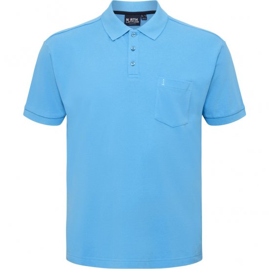 North Latitude Polo Pique Short Sleeve Turquoise - Polo majice - Moške Polo Majice za Močnejše Postave