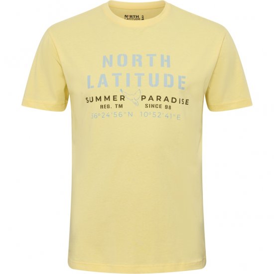 North Latitude T-Shirt Printed Short Sleeve Yellow - Kratke Majice - Moške kratke majice za močnejše postave