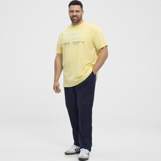 North Latitude T-Shirt Printed Short Sleeve Yellow - Kratke Majice - Moške kratke majice za močnejše postave