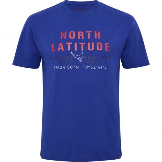 North Latitude T-shirt Printed Short Sleeve Blue - Kratke Majice - Moške kratke majice za močnejše postave