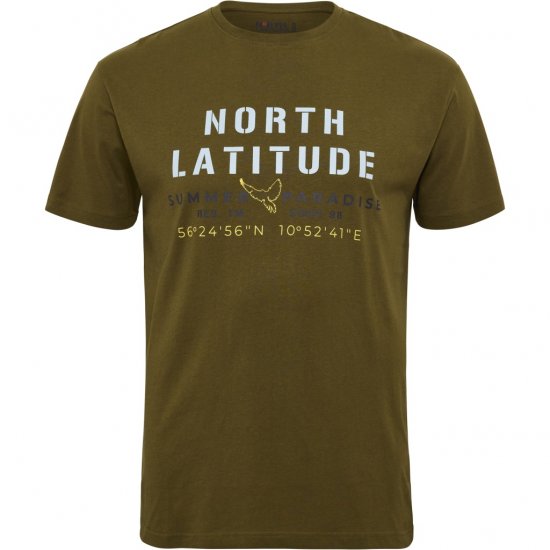 North Latitude T-Shirt Printed Short Sleeve Green - Kratke Majice - Moške kratke majice za močnejše postave