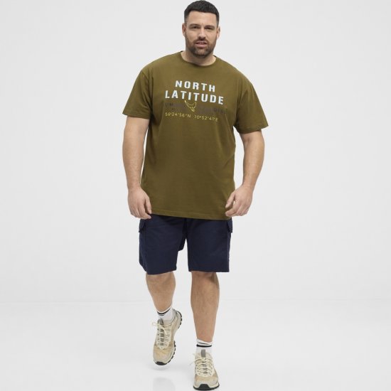 North Latitude T-Shirt Printed Short Sleeve Green - Kratke Majice - Moške kratke majice za močnejše postave