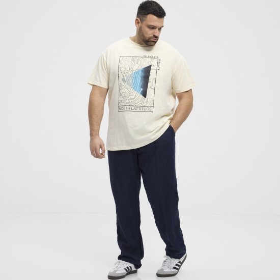 North Latitude T-shirt Printed Short Sleeve Off-White - Kratke Majice - Moške kratke majice za močnejše postave