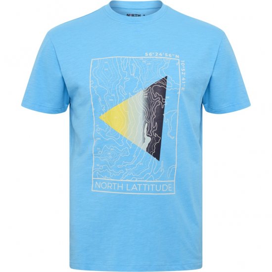 North Latitude T-Shirt Printed Turquoise - Kratke Majice - Moške kratke majice za močnejše postave